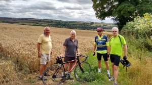 Maurice, John B, John T, Andrew R and 82 arches of the Seaton Viaduct in the background