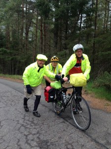 Pushing Maurice and his bike