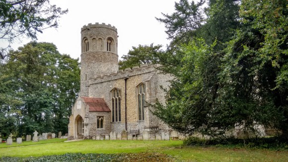 We always stop to admire a round tower church; this one is St Nicholas, Lower Saxham