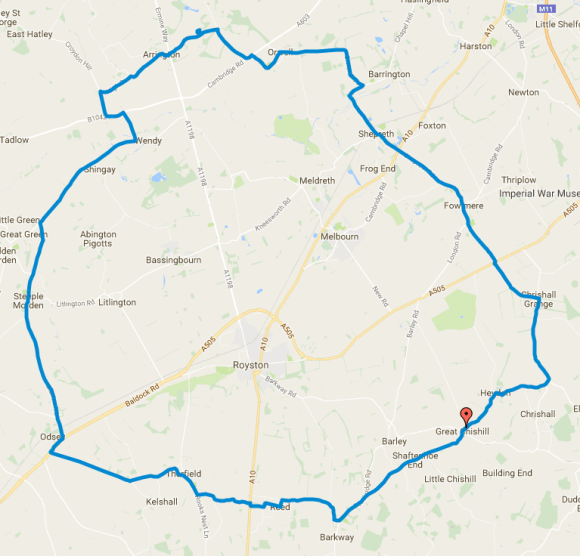 Wimpole and back - 35 miles clockwise