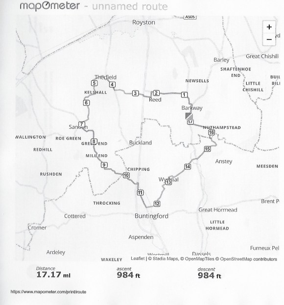 Barkway circuit 17 miles