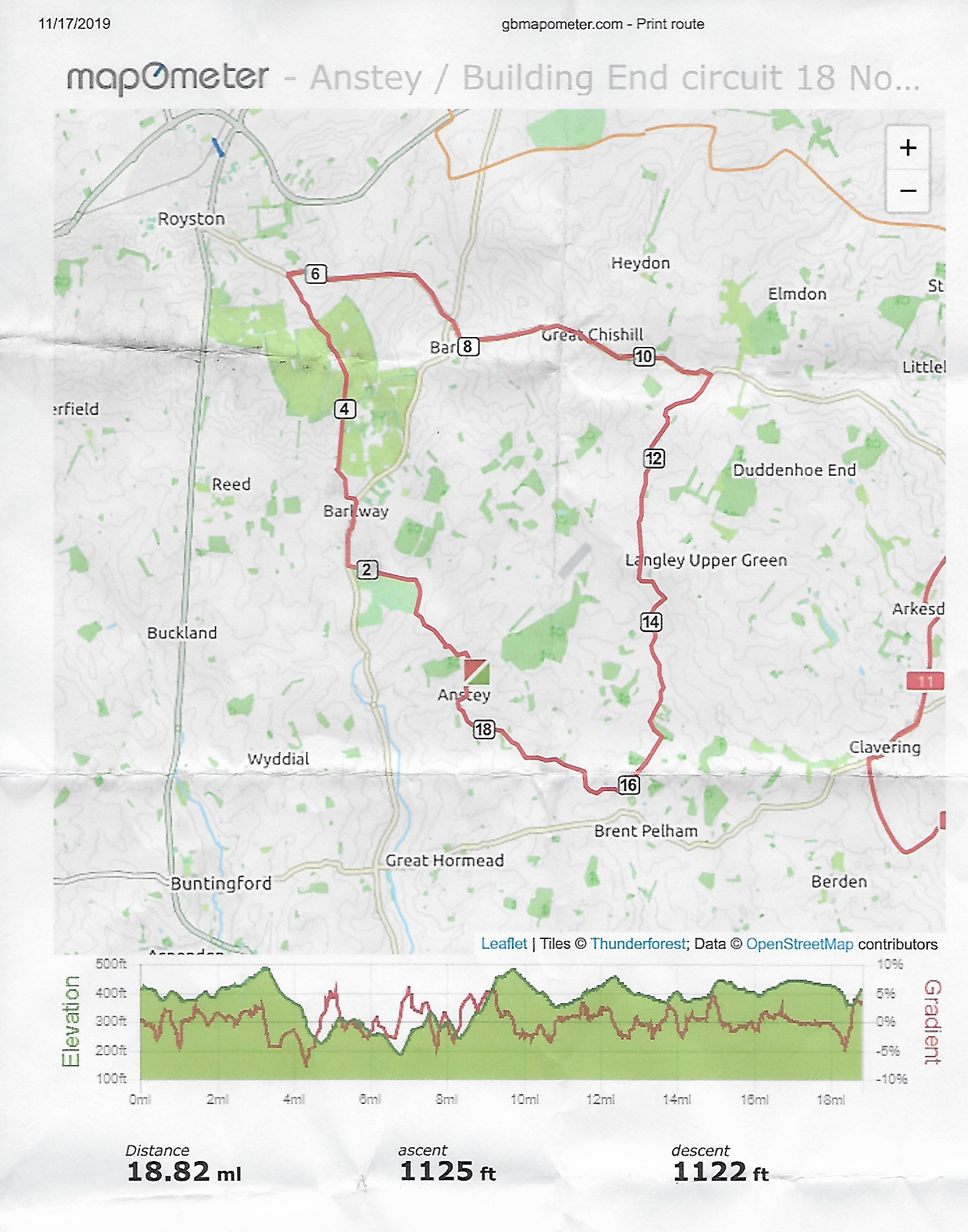 Anstey Building End circuit 18 Nov 19