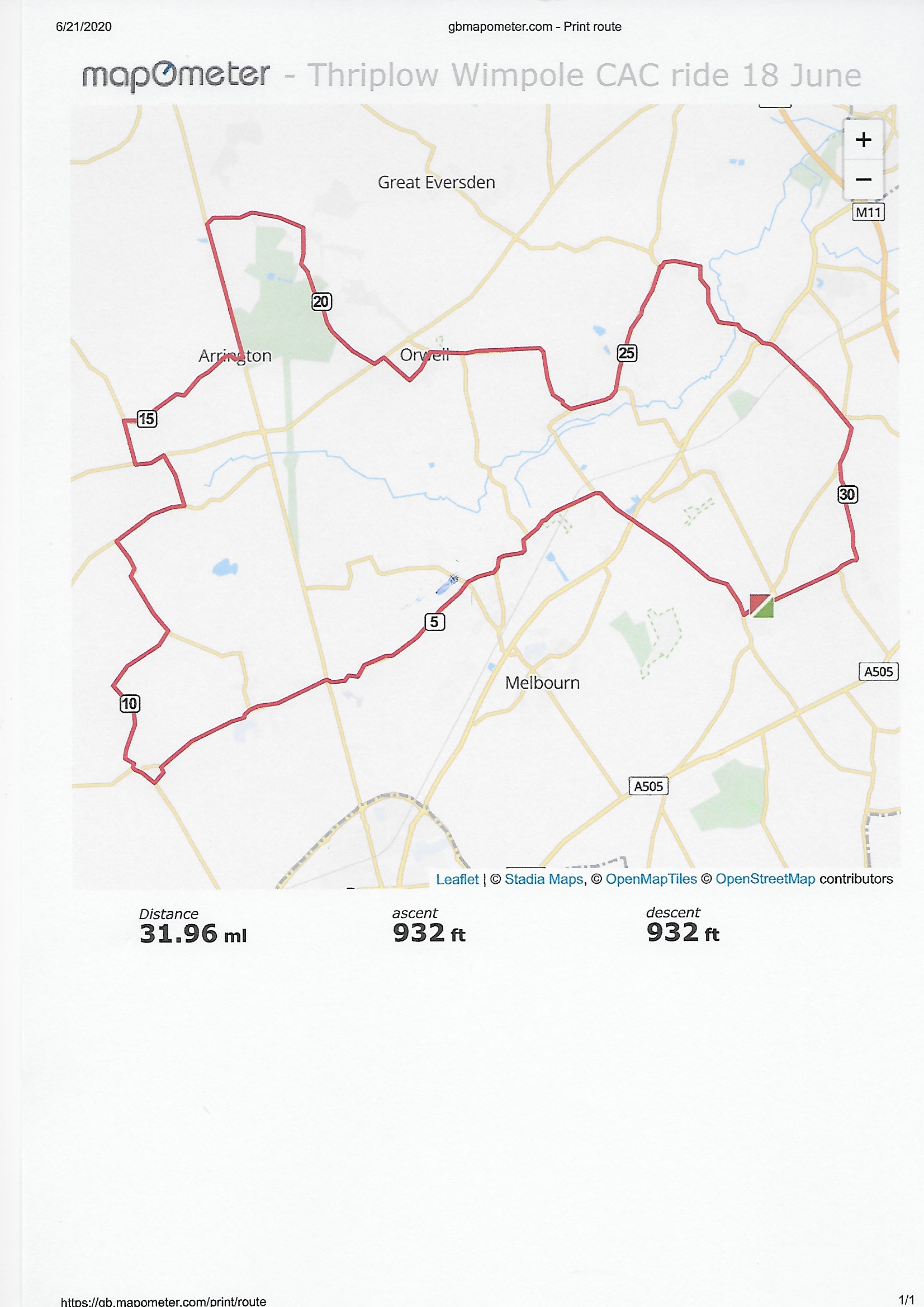 Fowlmere Wimpole circuit