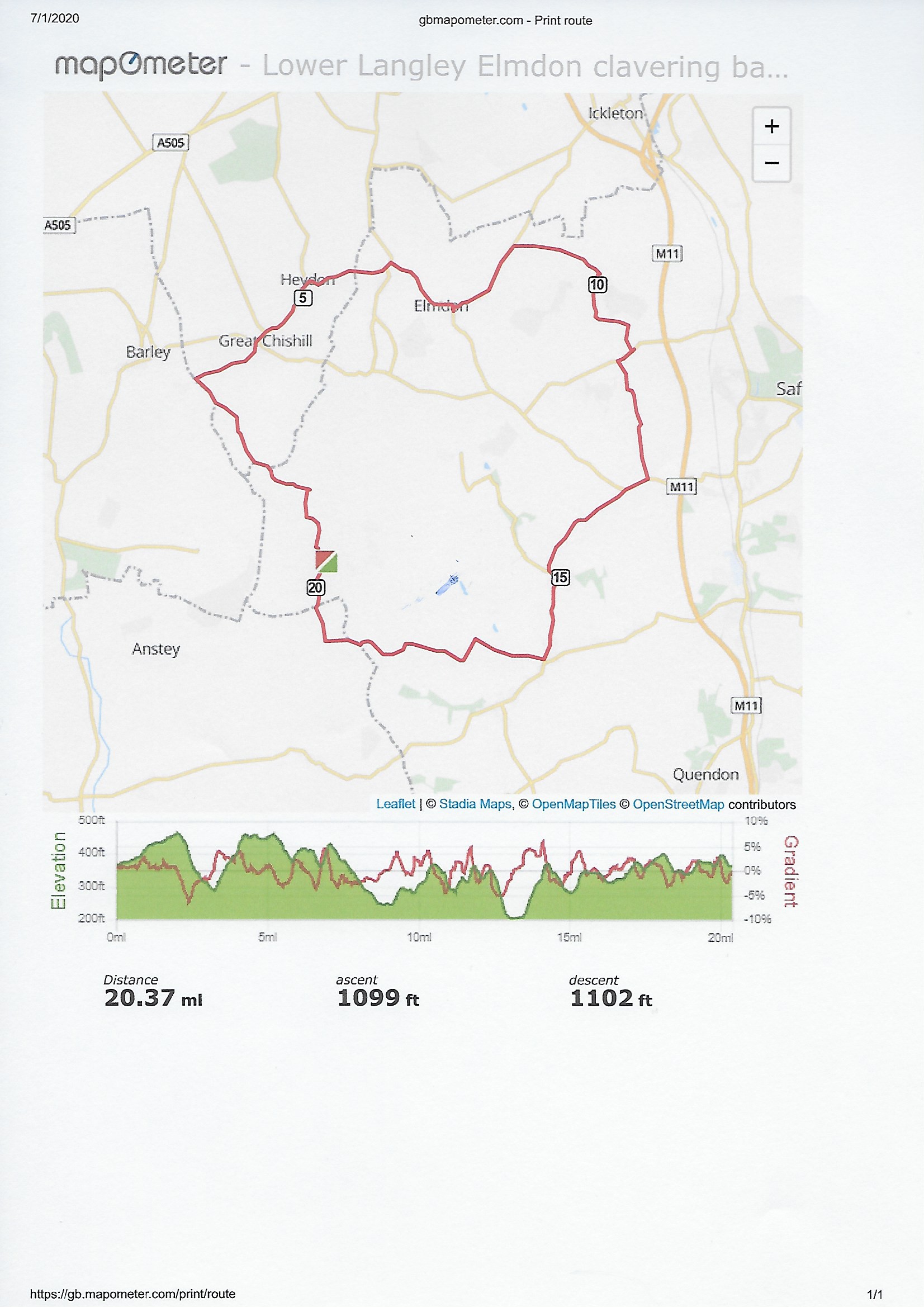 Lower Langley Elmdon circuit 22 June 2020